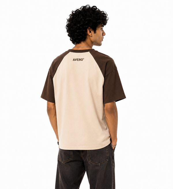 Brown & Beige Raglan T-Shirt