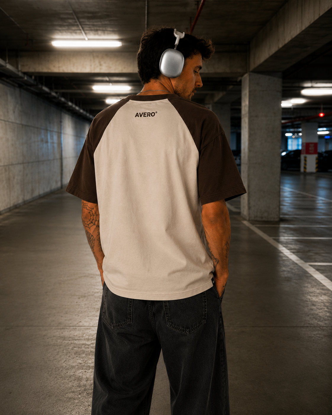 Brown & Beige Raglan T-Shirt