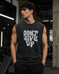 Oversized Acid Wash Gym Vest — Don't Give UP