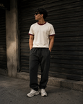 Avero Vintage Ringer Tee — Off White / Red