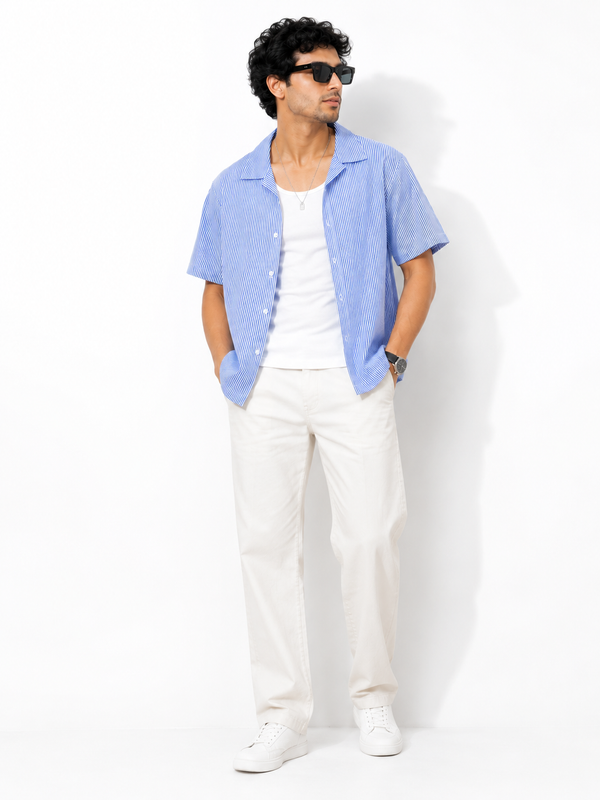 Boxy Fit Striped Shirt