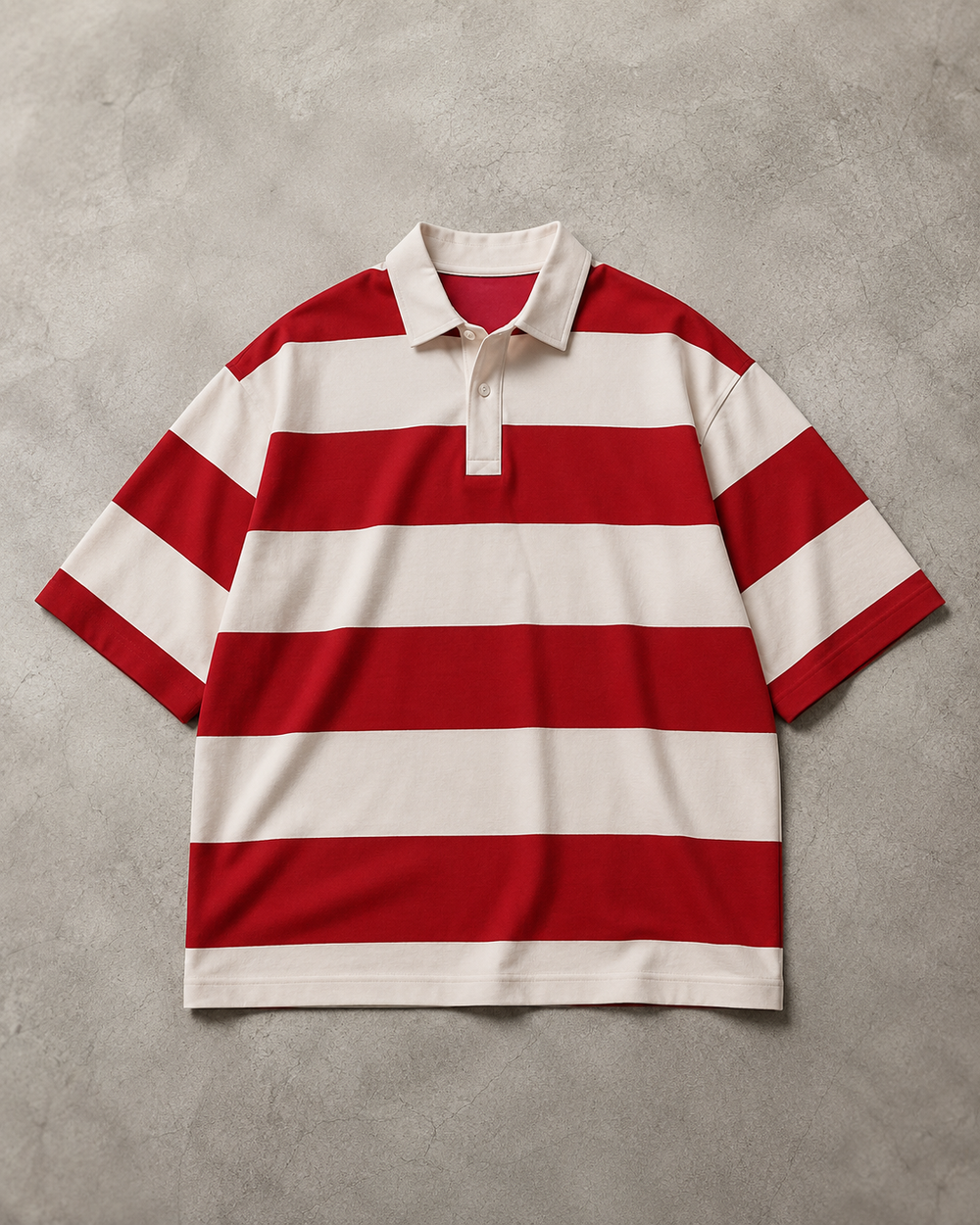 Avero Striped Polo - Red and Off White