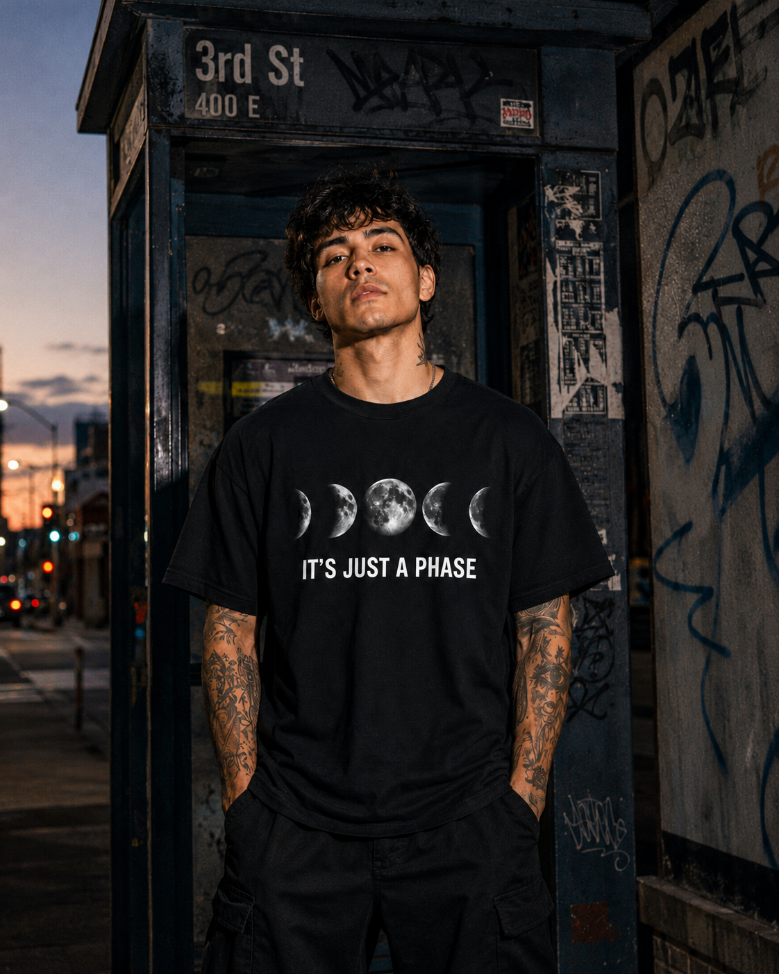 Just a Phase — Oversized T-Shirt (Black)