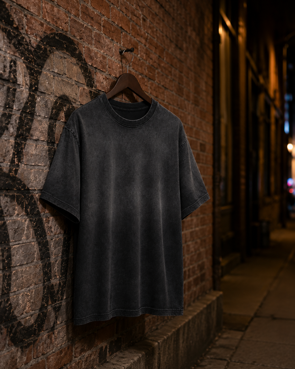 Sunfaded Wash Oversized T-Shirt — Black
