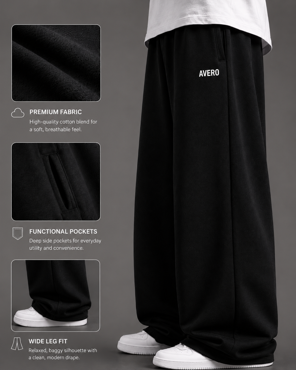 Avero Heavyweight Baggy Lower - Black