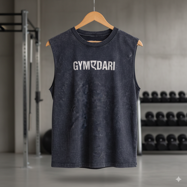 Gymdari Acid Wash Gym Tank — Oversized