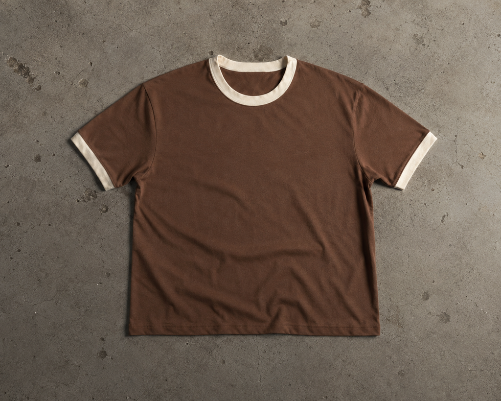 Avero Vintage Ringer Tee — Mousse / Cream