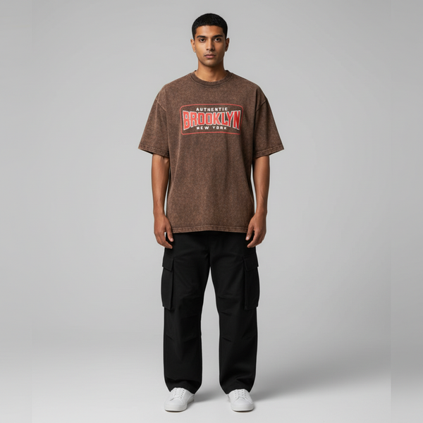 Brooklyn Acid Wash Oversized T-Shirt