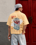Boxy Fit Striped Shirt - Diet Coke (Yellow)