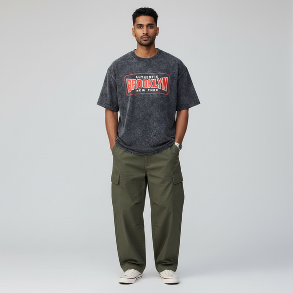 Brooklyn Acid Wash Oversized T-Shirt