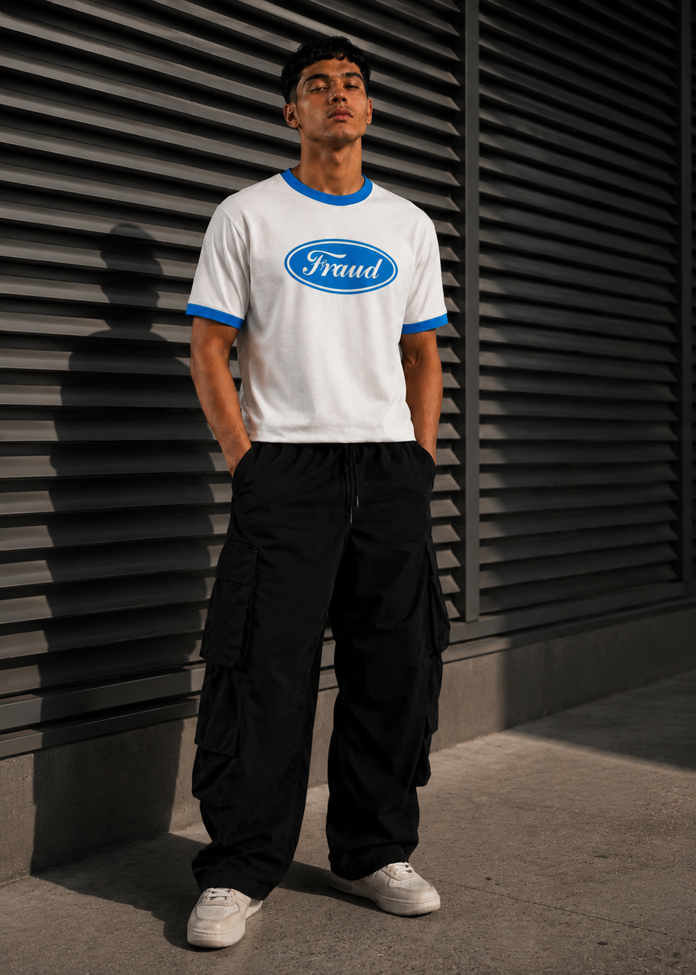 Avero Vintage Ringer - White and Blue