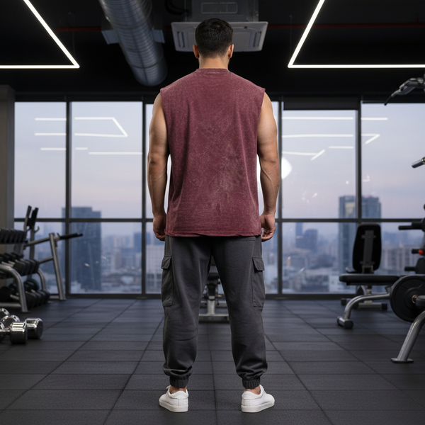 Gymdari Acid Wash Gym Tank — Oversized