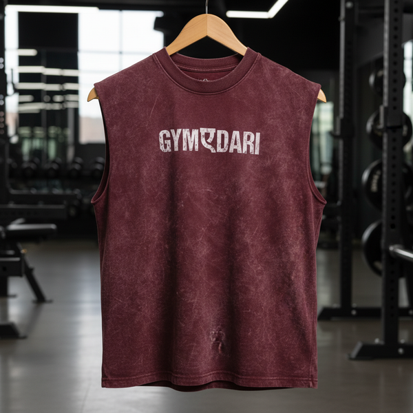 Gymdari Acid Wash Gym Tank — Oversized
