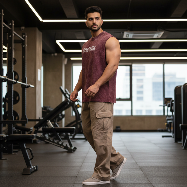 Gymdari Acid Wash Gym Tank — Oversized