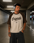 Brown & Beige Raglan T-Shirt