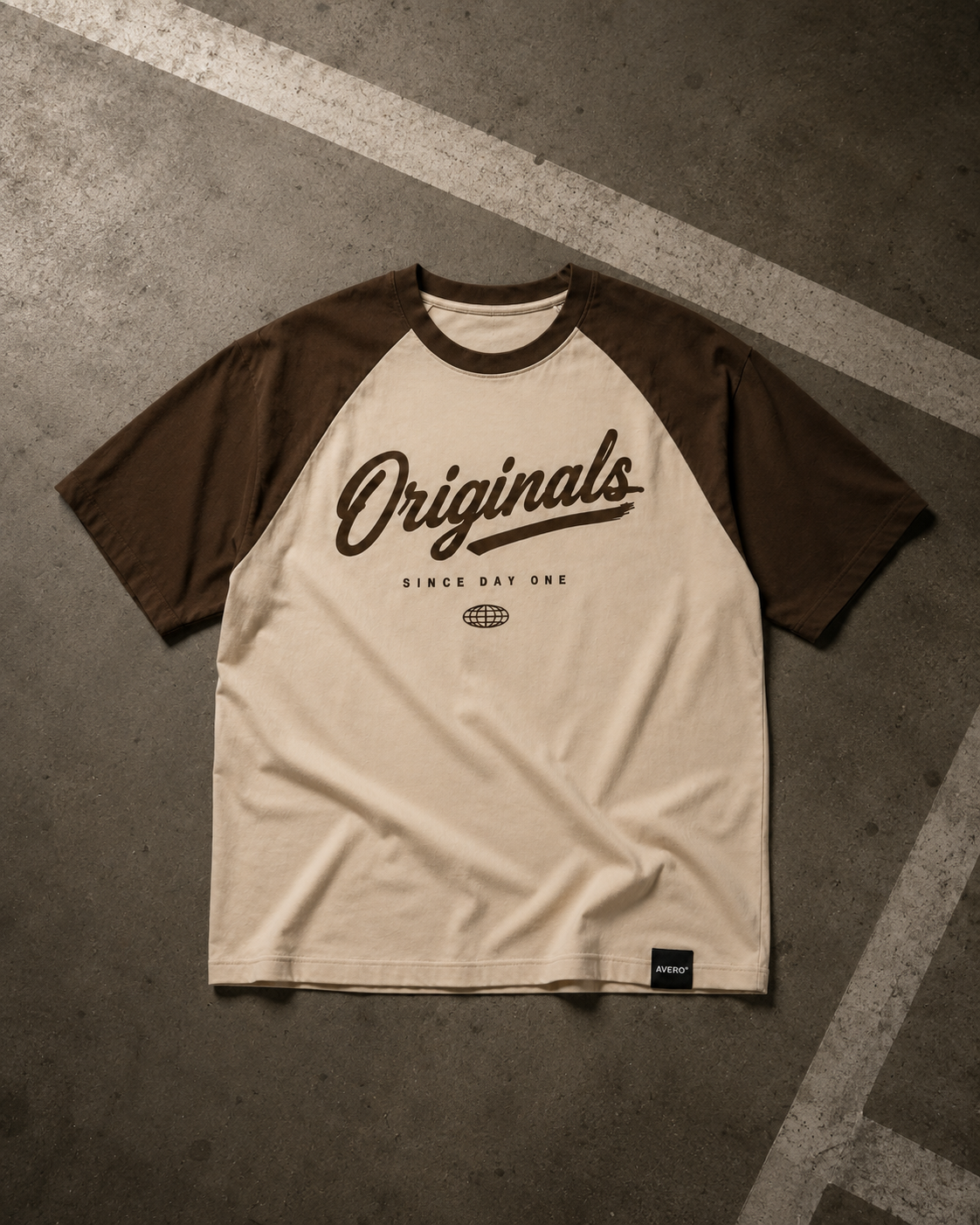 Brown & Beige Raglan T-Shirt