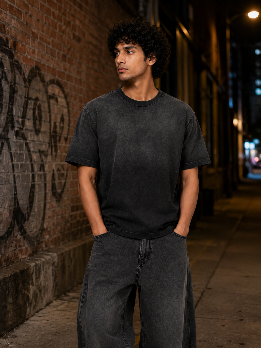 Sunfaded Wash Oversized T-Shirt — Black